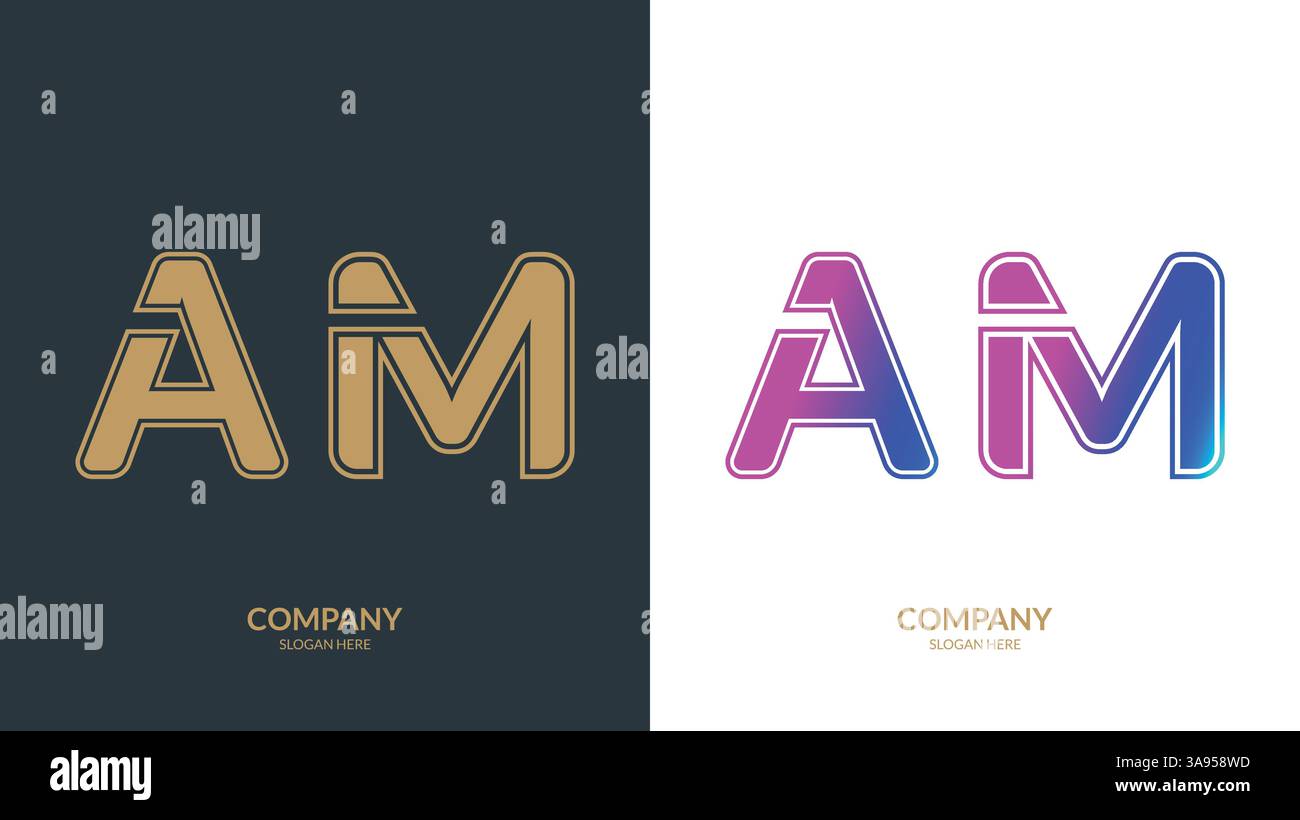Abstract letter AM logo design template Stock Vector Image & Art - Alamy