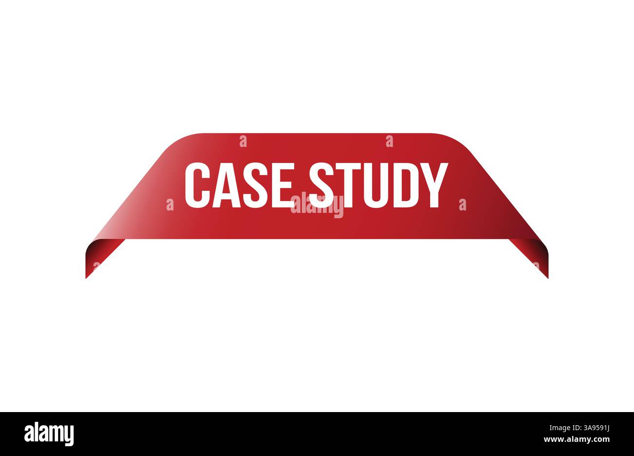 Case study red ribbon label banner. Open available now sign or Case study tag. Stock Vector