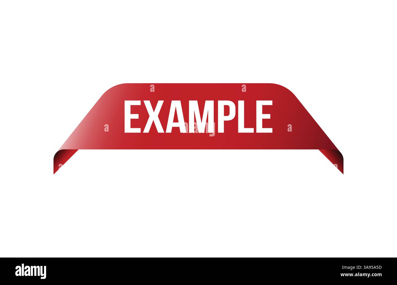 Red banner Example on white background. Stock Vector
