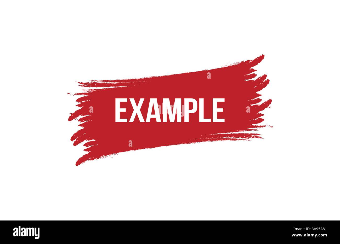 Brush style Example red banner design on white background. Stock Vector