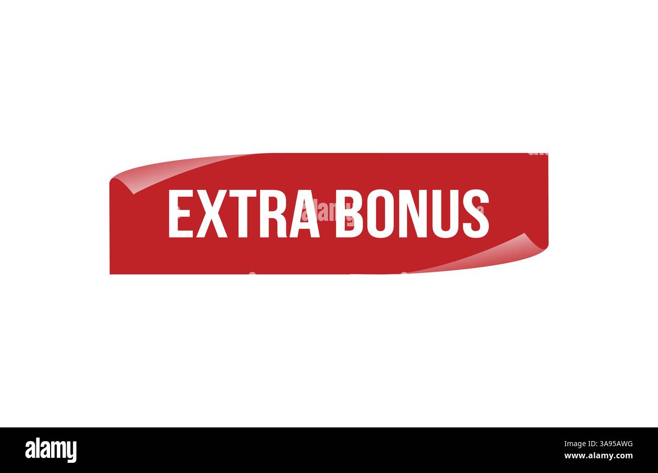 Red banner Extra bonus on white background. Stock Vector