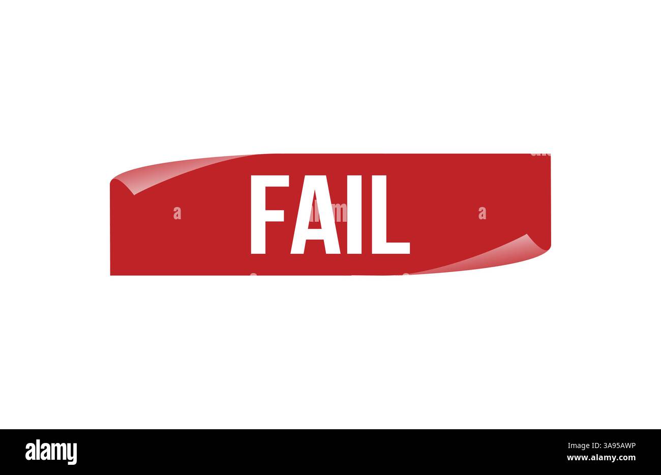 Red banner fail on white background. Stock Vector