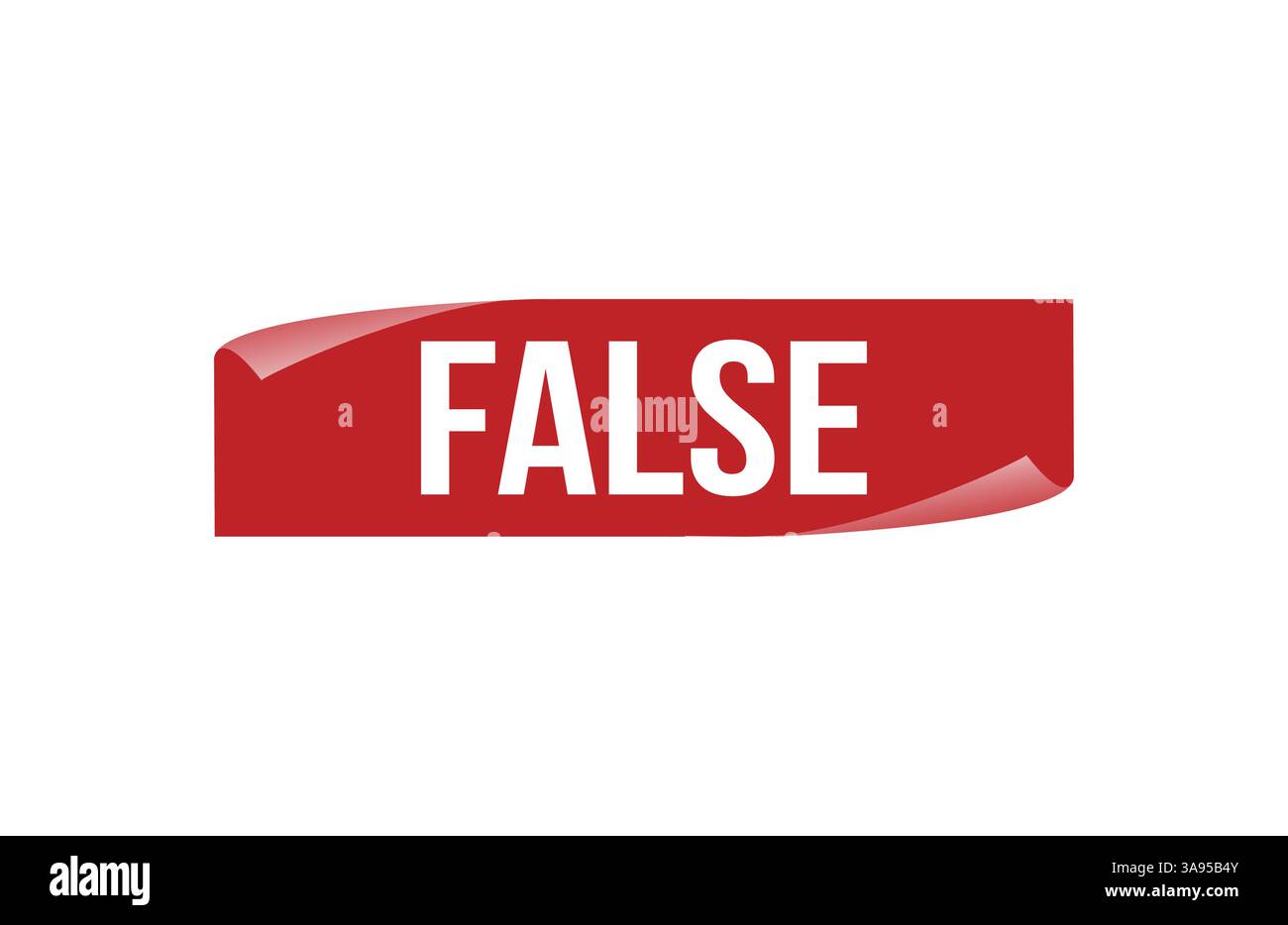 Red banner false on white background. Stock Vector