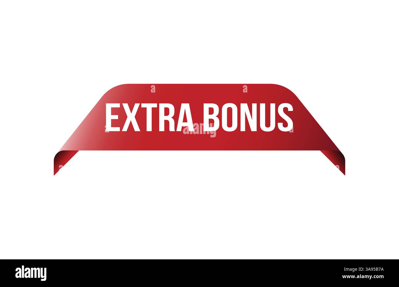 Red banner Extra bonus on white background. Stock Vector