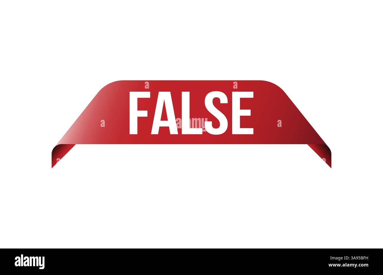 Red banner false on white background. Stock Vector