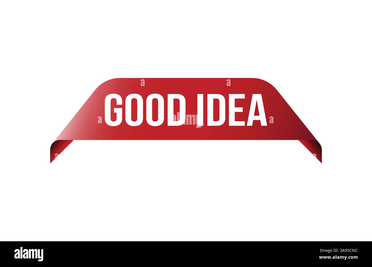 Red banner Good idea on white background. Stock Vector