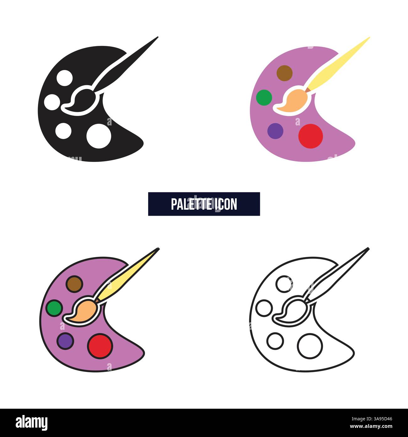 palette icon flat vector illustration Stock Vector Image & Art - Alamy