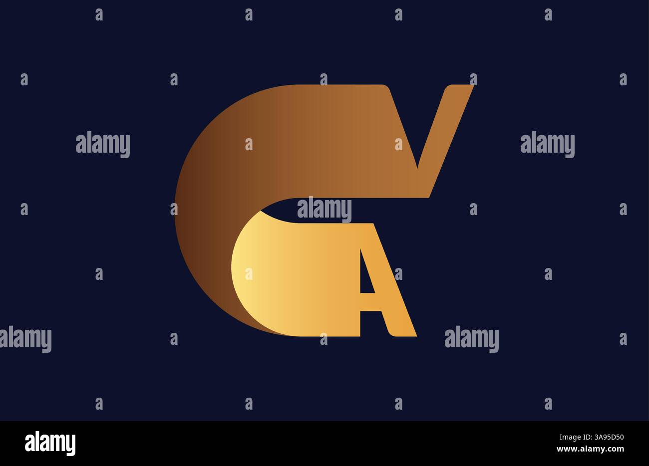 Abstract AV letter logo design template. Vector Logo Illustration. Stock Vector