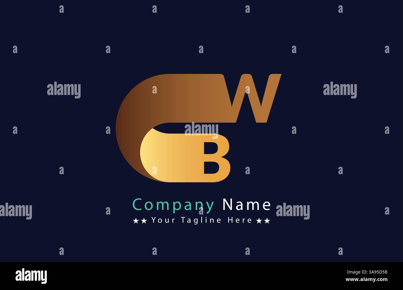 Unique bw letter logo Icon vector template. Stock Vector