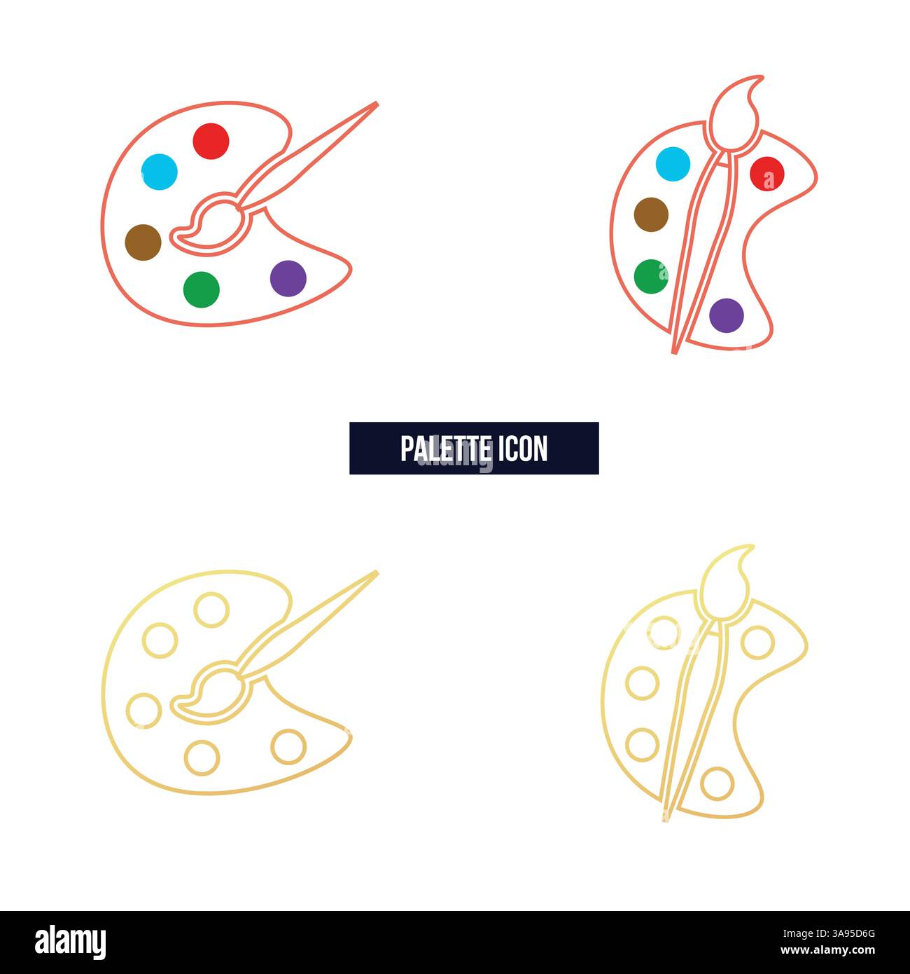 Flat palette icon symbol vector Illustration Stock Vector Image & Art ...