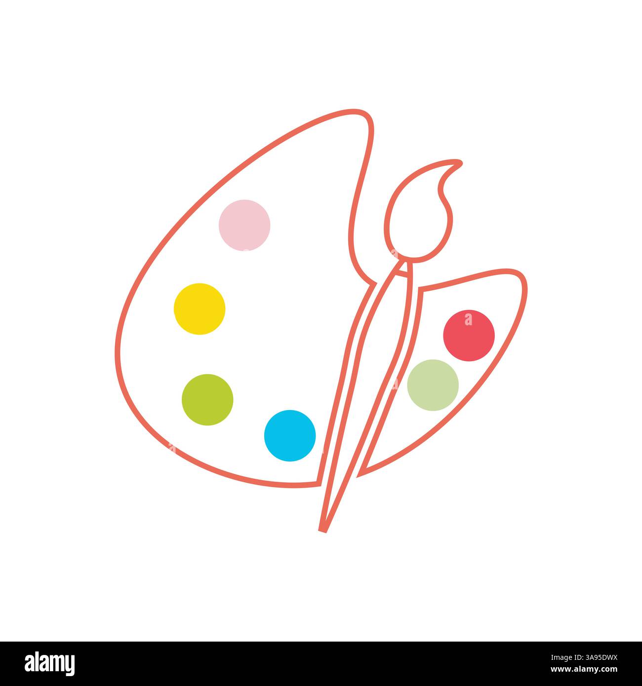Flat palette icon symbol vector Illustration. Stock Vector
