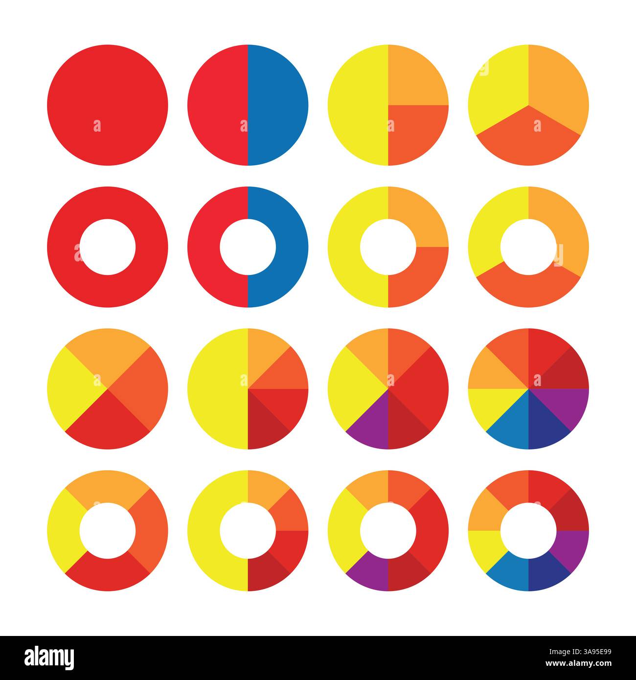 Pie chart icon set flat vector illustration Stock Vector Image & Art ...