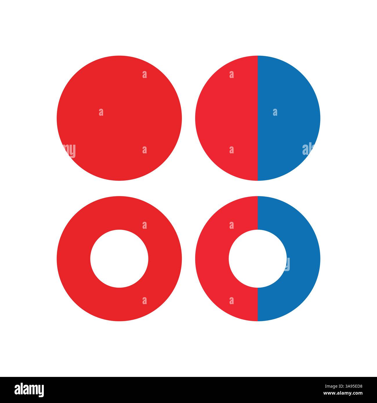 Pie chart icon set flat vector illustration. Stock Vector
