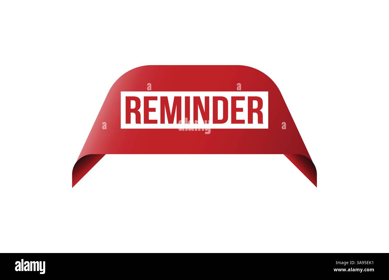 Red banner Reminder on white background. Stock Vector