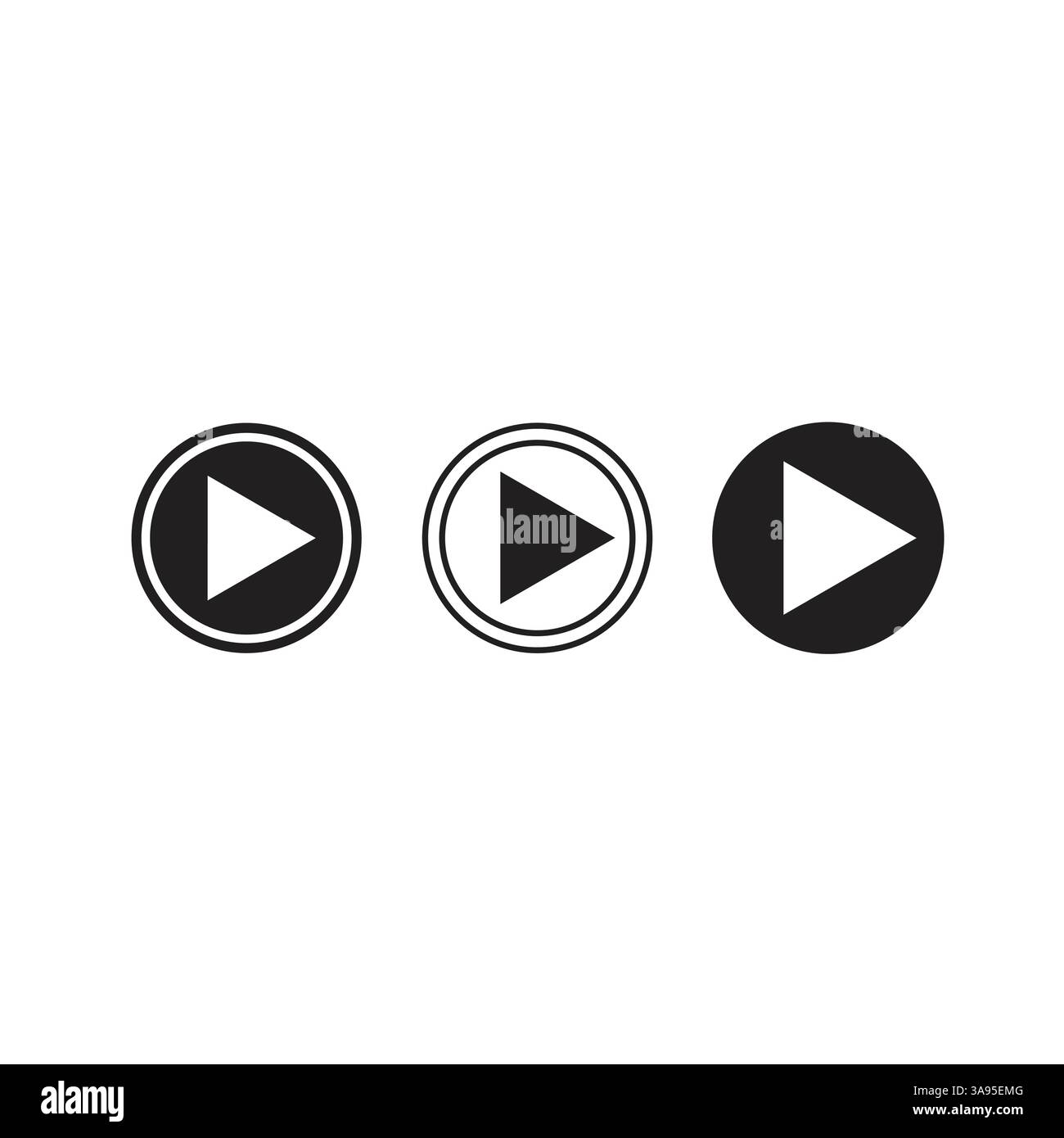 Play button flat vector icon isolated on a white background. Stock Vector