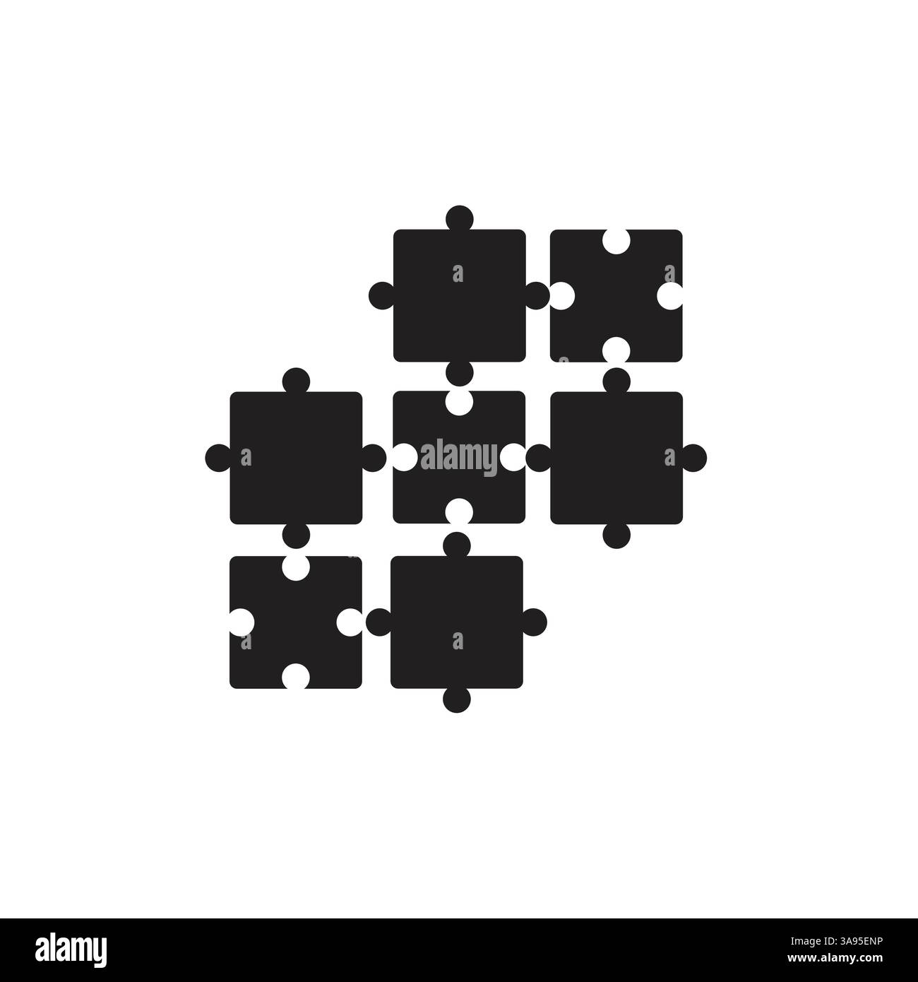 puzzle vector icon, vector on white background. Stock Vector