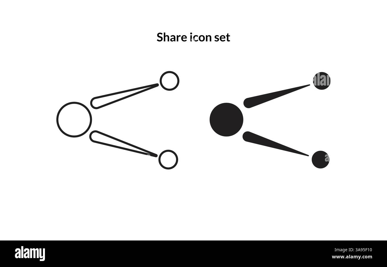 Share icon set. isolated on white background. Stock Vector