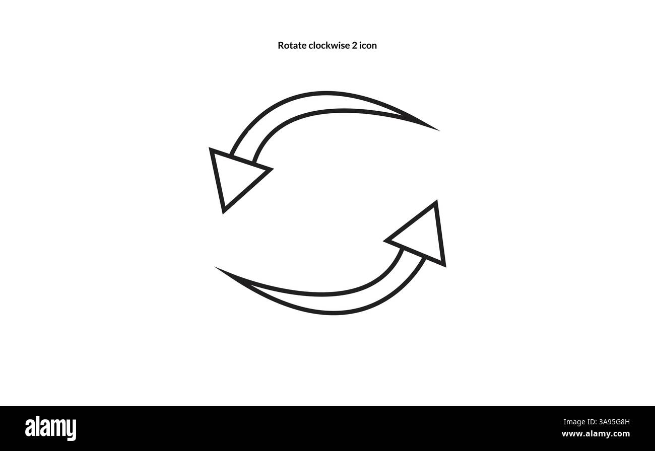 Rotate clockwise 2 icon. style design isolated on white background Stock Vector