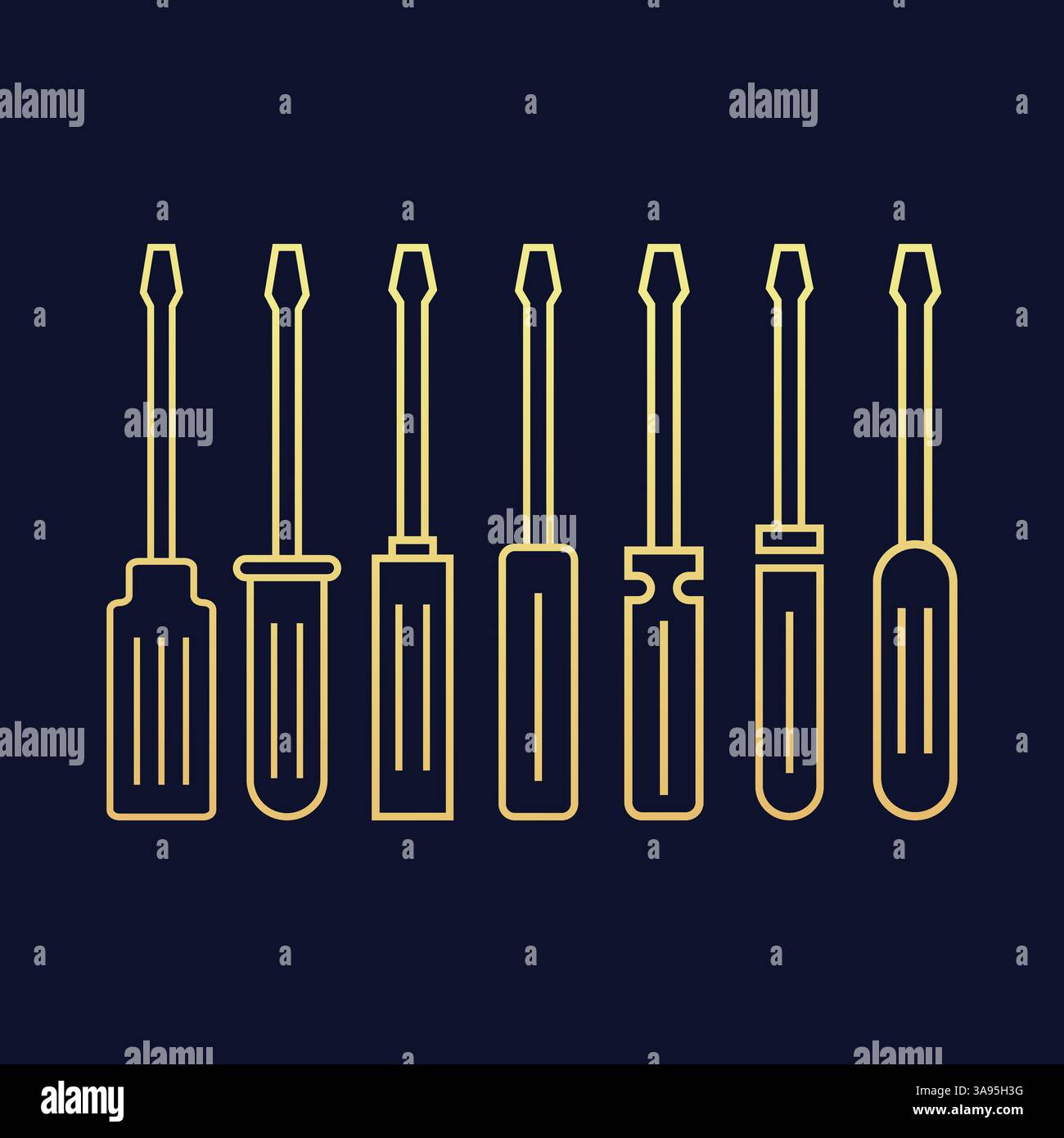 Screwdriver icon set. flat vector illustration Stock Vector Image & Art ...