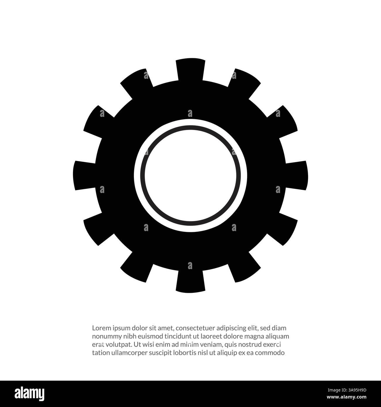 settings gear isolated flat vector icon. Stock Vector