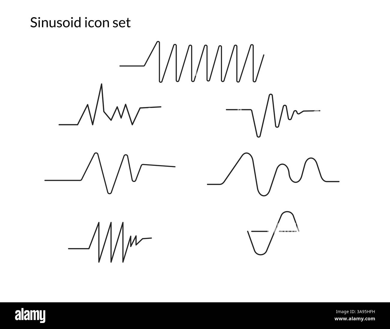 Sinusoid icon set. style design isolated on white background Stock ...