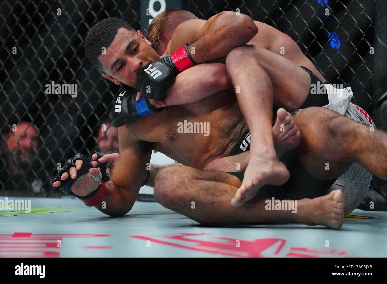 Mexico City, Mexico, United States. 29th Mar, 2025. MEXICO CITY, MEXICO - MARCH 29: Marquel Mederos and Austin Hubbard step into the octagon for a 3-round bout at UFC Fight Night - Moreno vs Erceg at Arena CDMX on March 29, 2025 in Mexico City, Mexico (Photo by Louis Grasse/PxImages) Credit: Px Images/Alamy Live News Stock Photo
