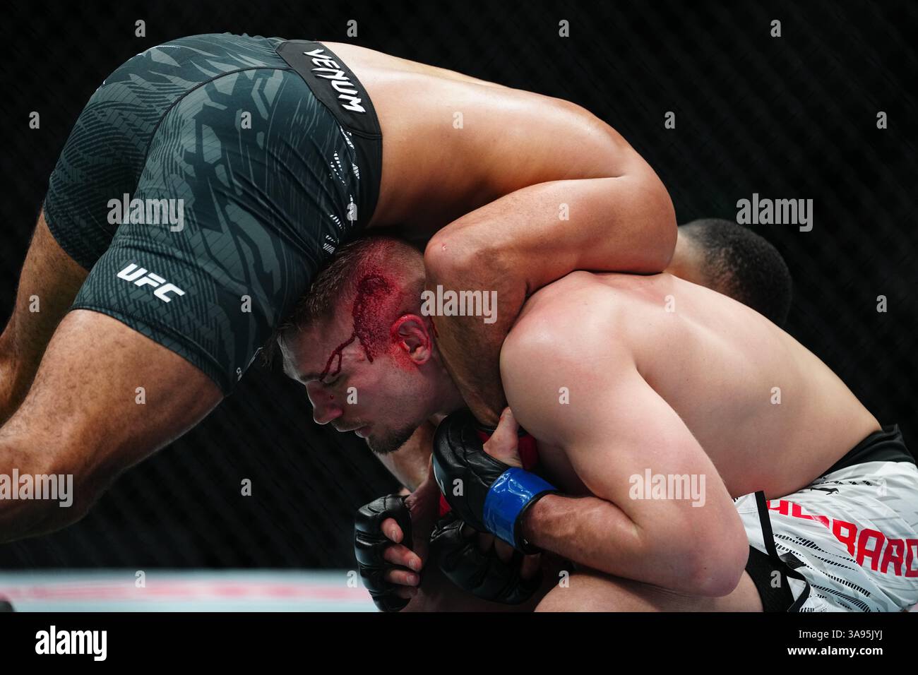 Mexico City, Mexico, United States. 29th Mar, 2025. MEXICO CITY, MEXICO - MARCH 29: Marquel Mederos and Austin Hubbard step into the octagon for a 3-round bout at UFC Fight Night - Moreno vs Erceg at Arena CDMX on March 29, 2025 in Mexico City, Mexico (Photo by Louis Grasse/PxImages) Credit: Px Images/Alamy Live News Stock Photo