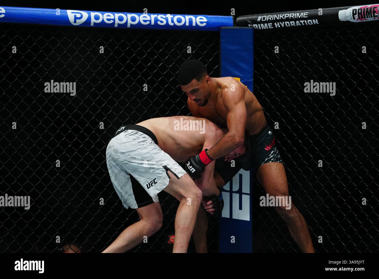 Mexico City, Mexico, United States. 29th Mar, 2025. MEXICO CITY, MEXICO - MARCH 29: Marquel Mederos and Austin Hubbard step into the octagon for a 3-round bout at UFC Fight Night - Moreno vs Erceg at Arena CDMX on March 29, 2025 in Mexico City, Mexico (Photo by Louis Grasse/PxImages) Credit: Px Images/Alamy Live News Stock Photo