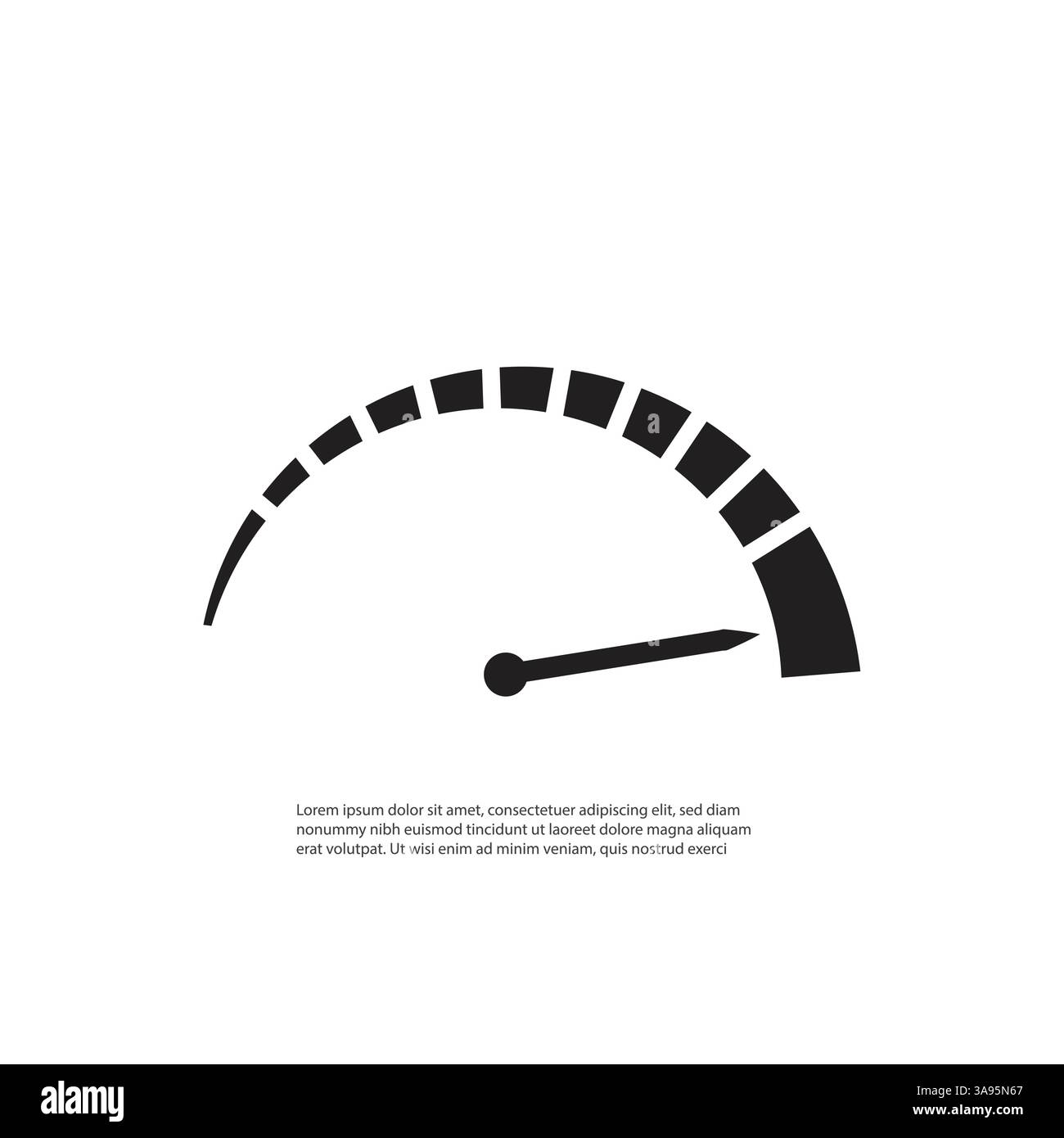 Speed, speedometer icon. Vector illustration, flat design. Stock Vector