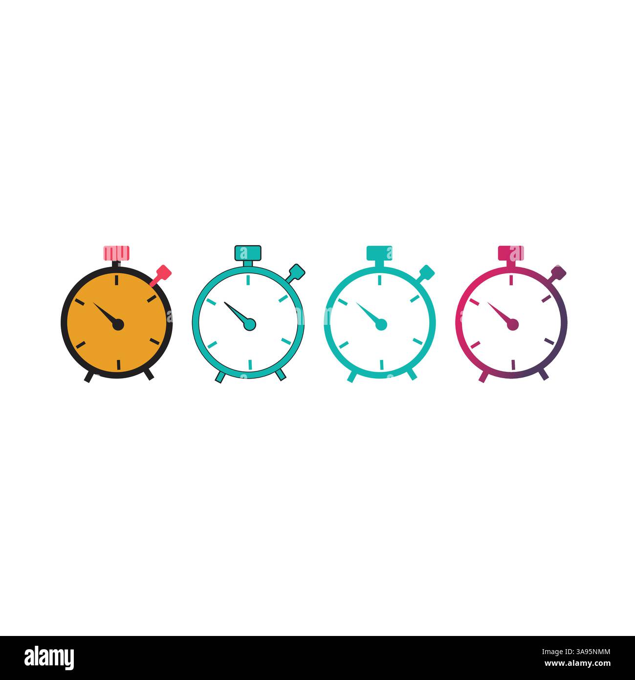Flat Stopwatch icon Symbol Vector Illustration Stock Vector