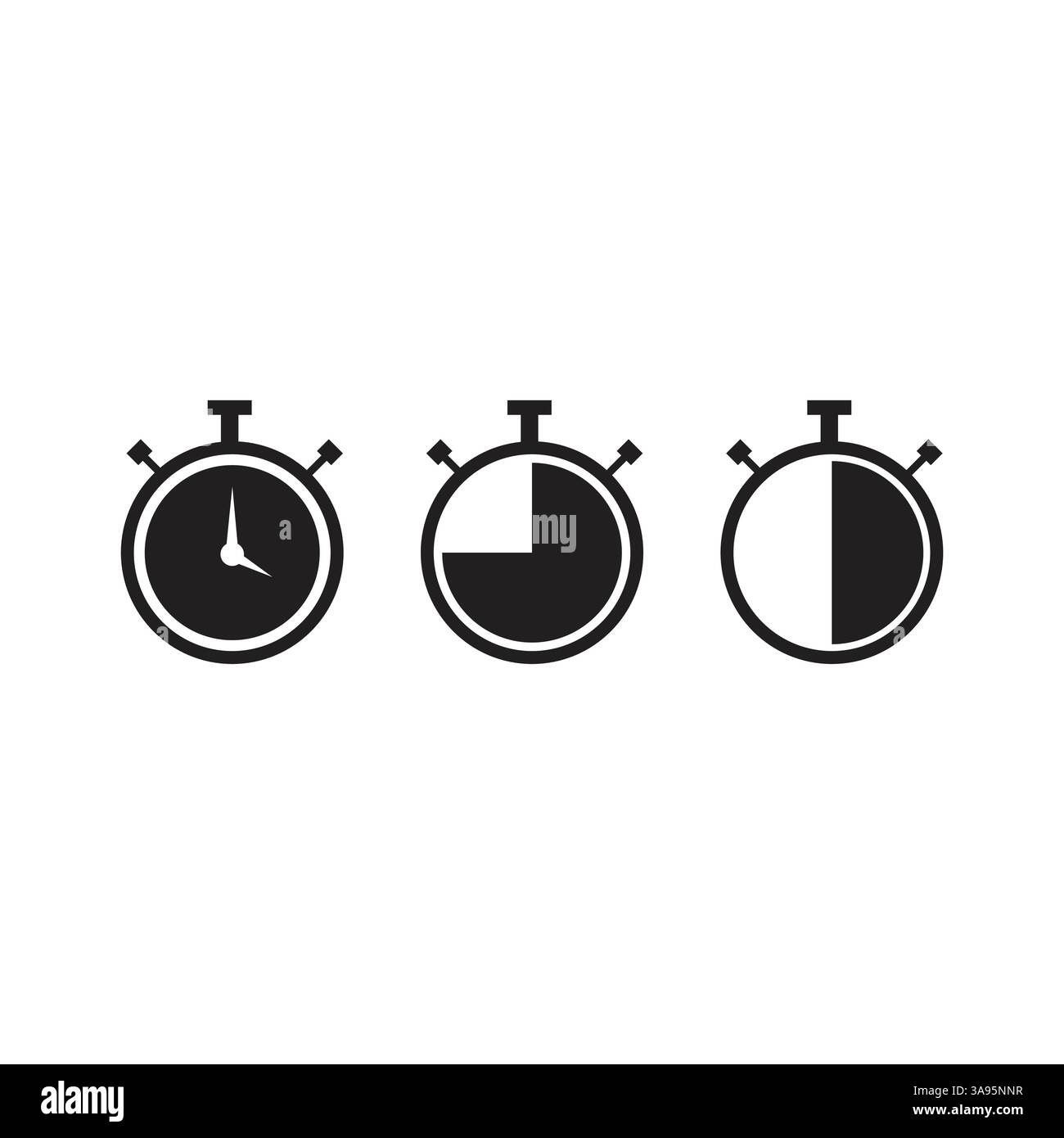 Stopwatch icon, logo. Chronometer, timer sign. Stopwatch icon isolated on white background. Stock Vector