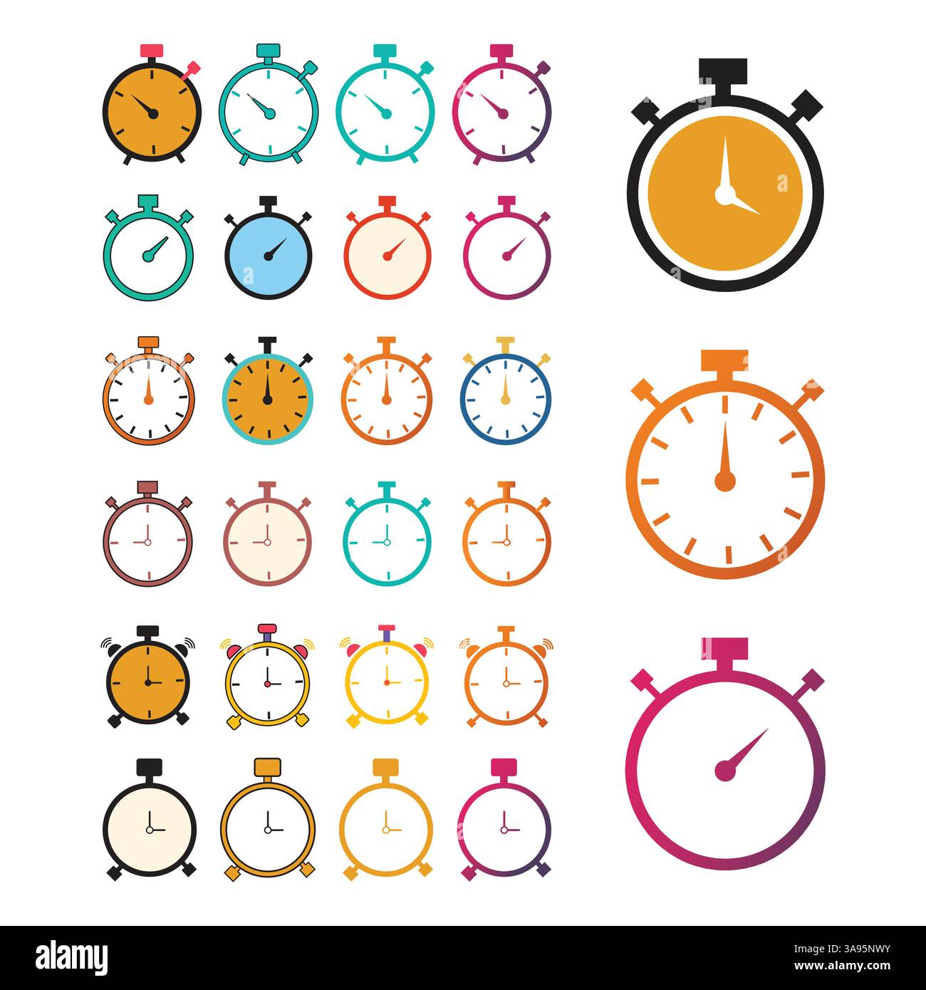 Flat Stopwatch icon Symbol Vector Illustration Stock Vector Image & Art ...