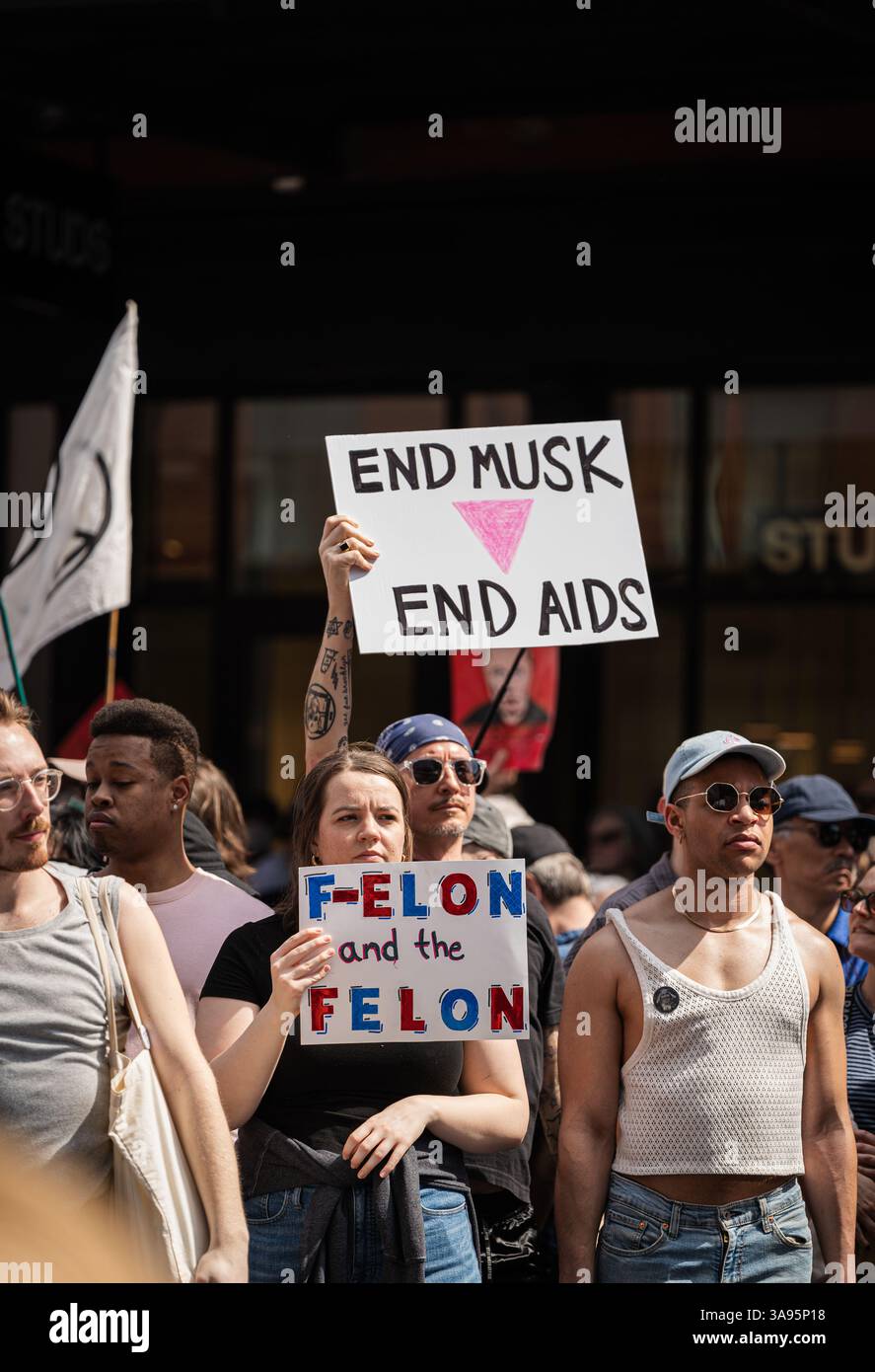 New York Ciy, USA. 29th Mar, 2025. Local activists groups gathered at ...