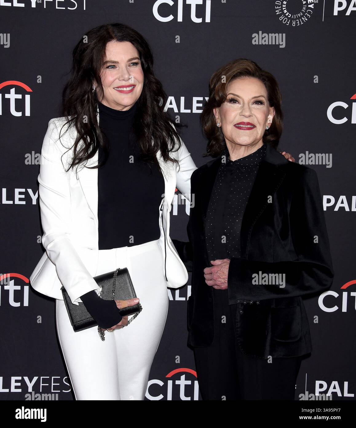 Hollywood, USA. 29th Mar, 2025. Lauren Graham and Kelly Bishop arriving to 2025 PaleyFest LA's “Gilmore Girls, The Marvelous Mrs. Maisel, And Etoile: The Amy Sherman-Palladino Multiverse” held at the Dolby Theatre on March 29, 2025 in Hollywood, Ca. © Janet Gough/AFF-USA.COM Credit: AFF/Alamy Live News Stock Photo