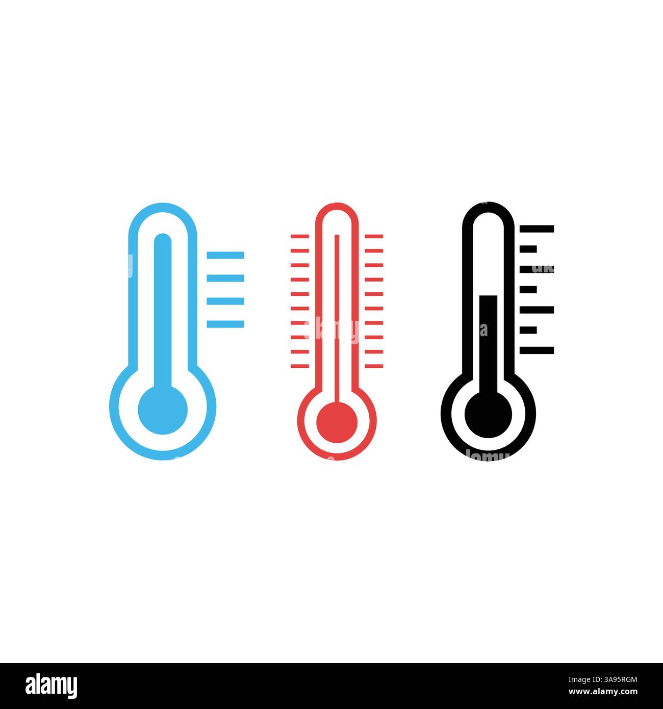 Temperature icon vector. line thermometer symbol. Stock Vector
