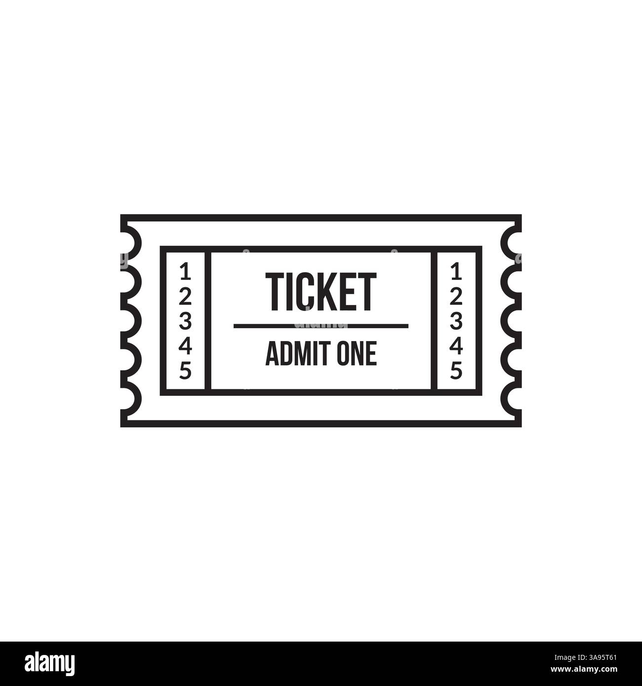 Ticket icon flat vector illustration Stock Vector Image & Art - Alamy