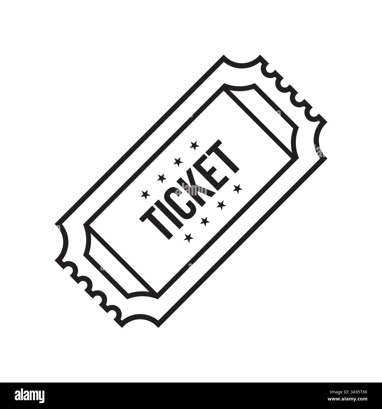 Flat Ticket icon symbol vector Illustration. Stock Vector