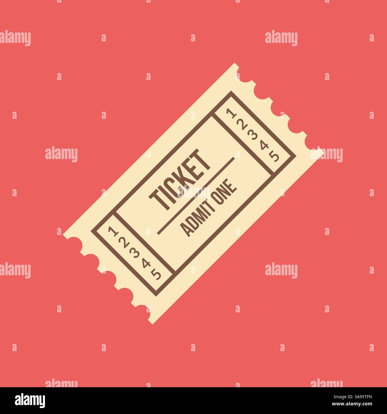Ticket icon flat vector illustration Stock Vector Image & Art - Alamy
