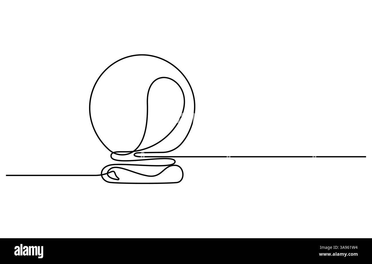 One continuous line drawing of Crystal ball. Mafic glass globe for ...
