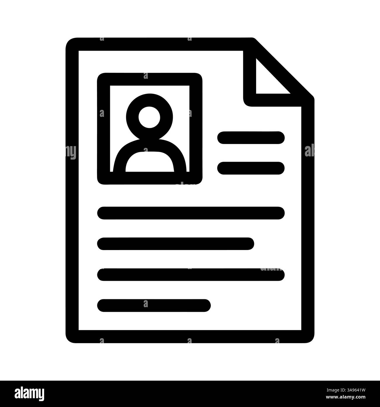 Resume icon depicting professional profile document, job application ...