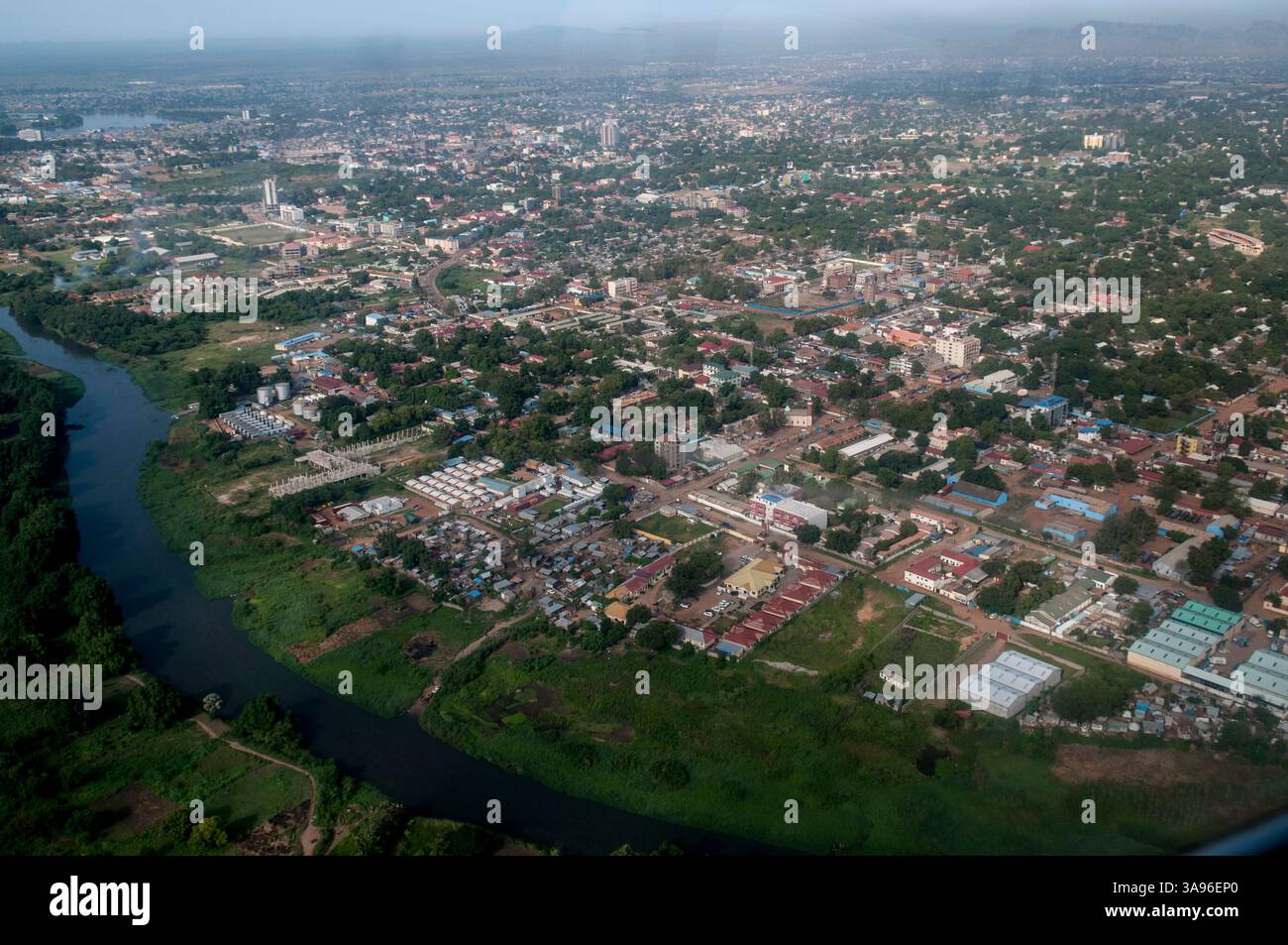 Aug 7, 2015 - Torit, South Sudan - Aerial view of Juba, South Sudan and the White Nile River. (Credit Image: © Rick D'Elia/ZUMA Wire/ZUMAPRESS.com) Stock Photo