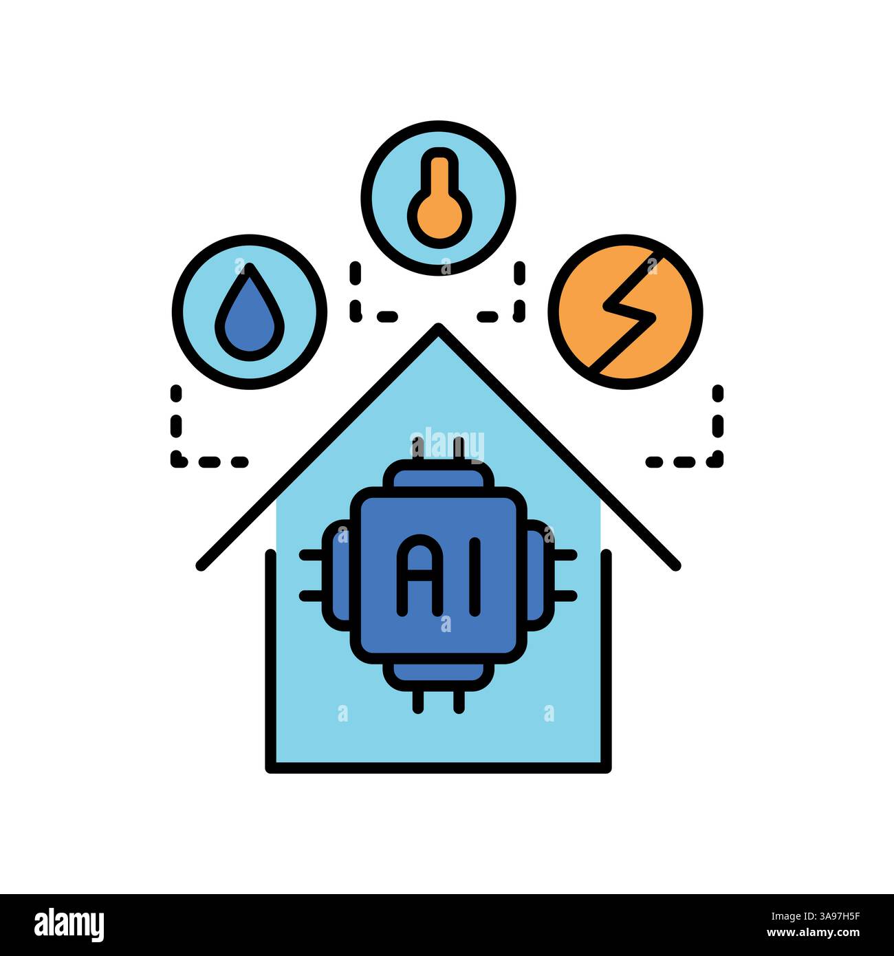 smart home line icon. Vector isolated element. Editable stroke. Stock Vector