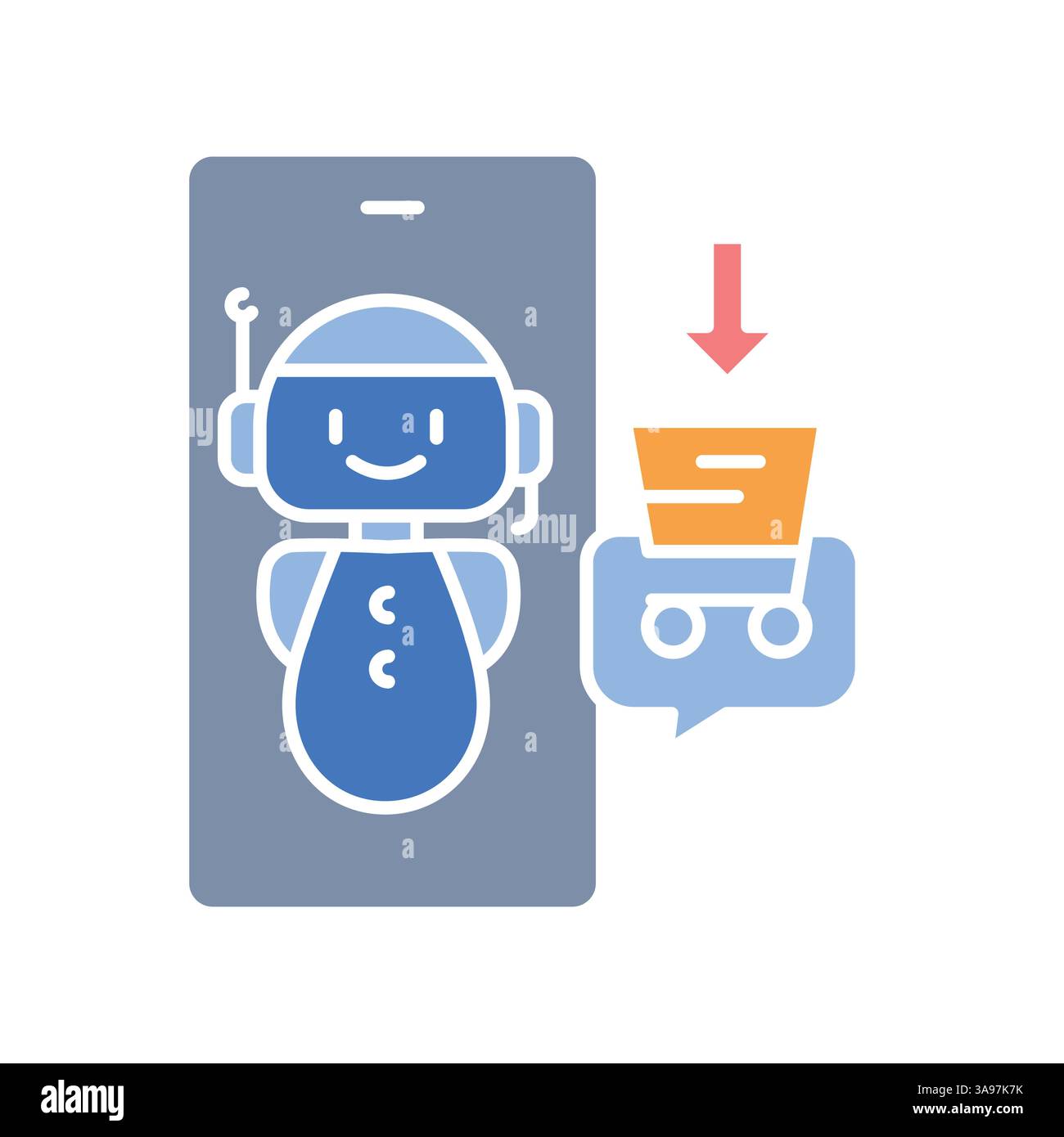 ai in e-commerce line icon. Vector isolated element. Editable stroke. Stock Vector