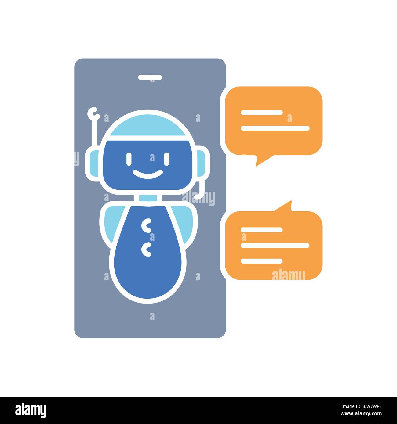 AI-powered Chatbots line icon. Vector isolated element. Editable stroke. Stock Vector