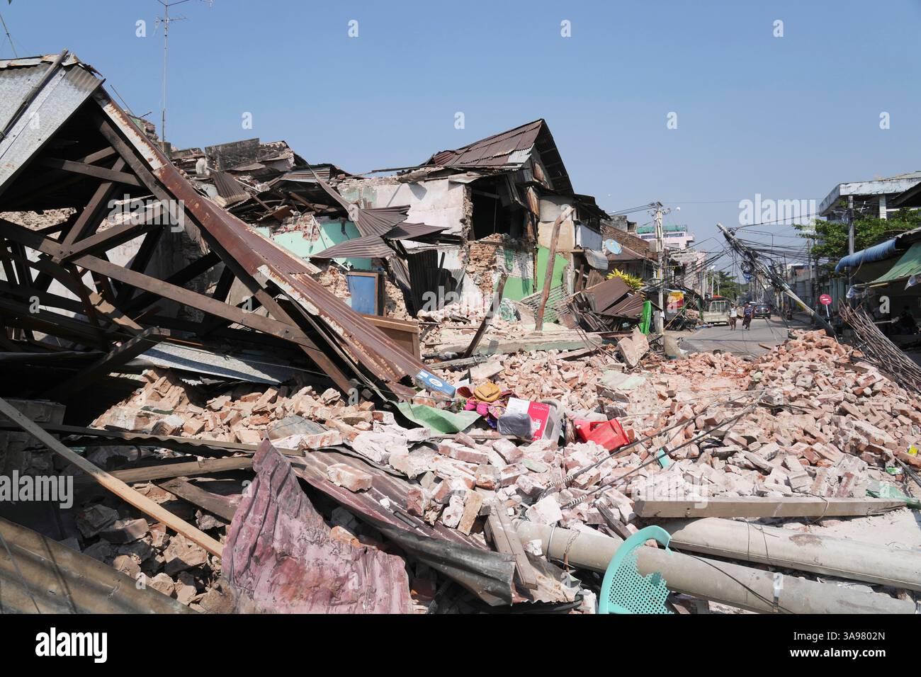 Damaged buildings are seen in the aftermath of an earthquake in ...