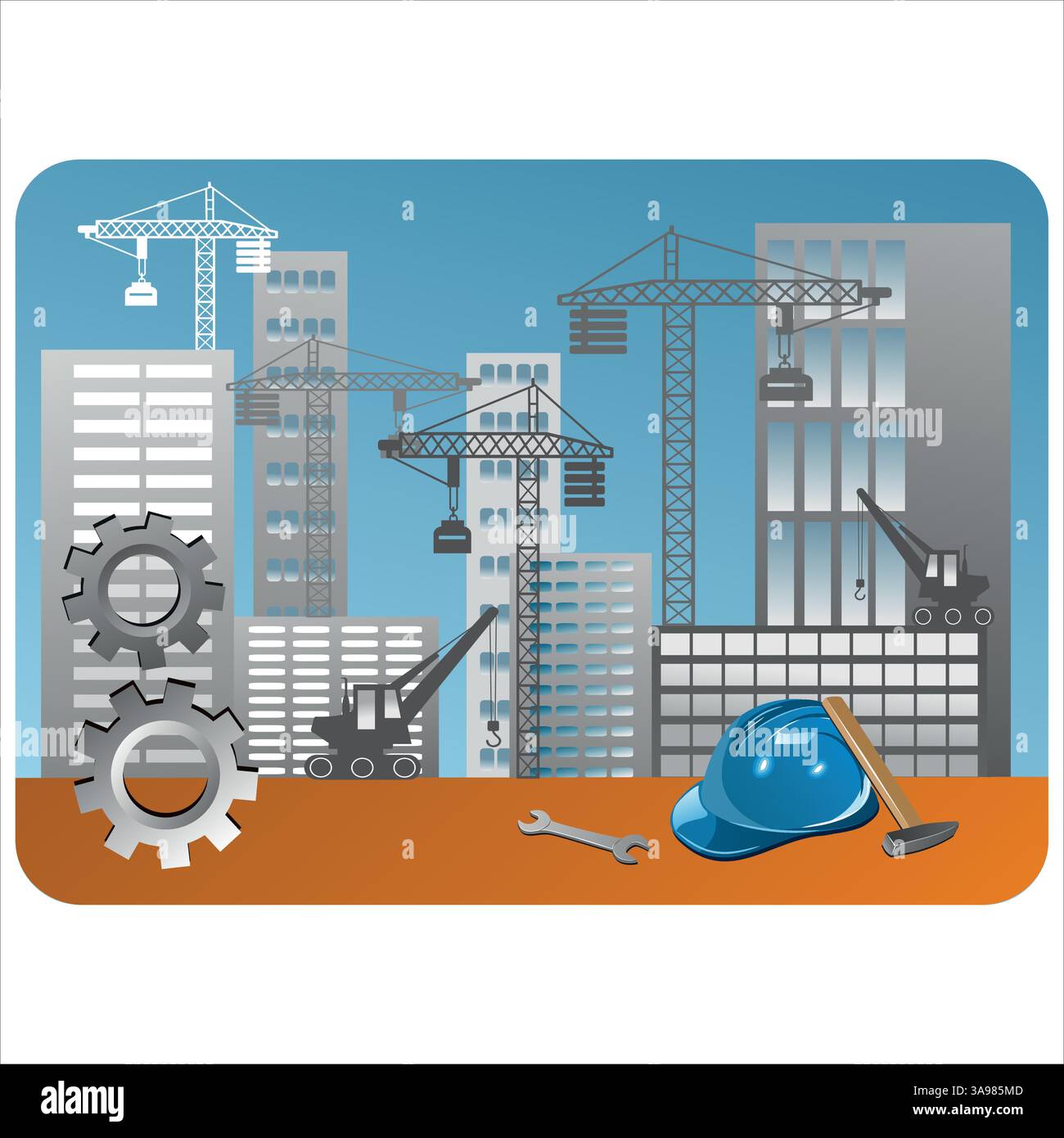 Skyline building cranes Stock Vector Images - Alamy