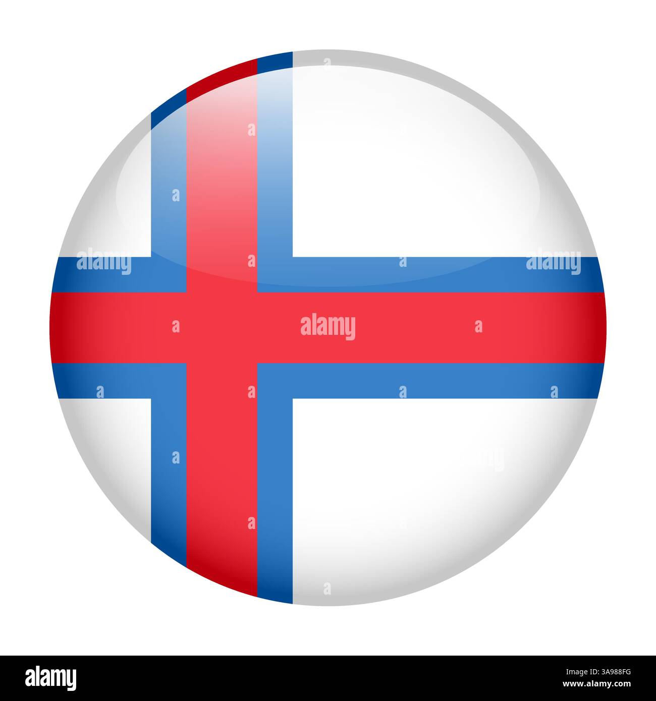 flag of Faroe Islands, button round glossy icon Stock Vector Image ...