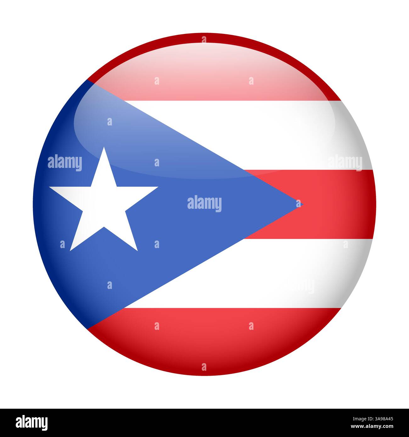 flag of Puerto Rico, button round glossy icon Stock Vector Image & Art ...