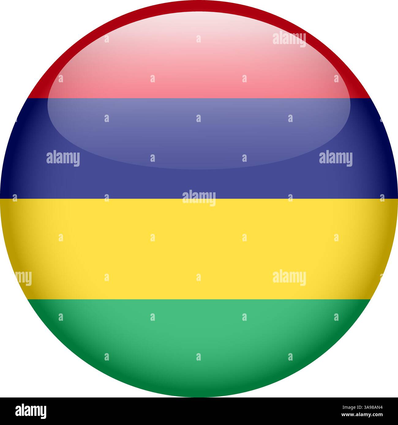 flag of Mauritius, button round glossy icon Stock Vector Image & Art ...