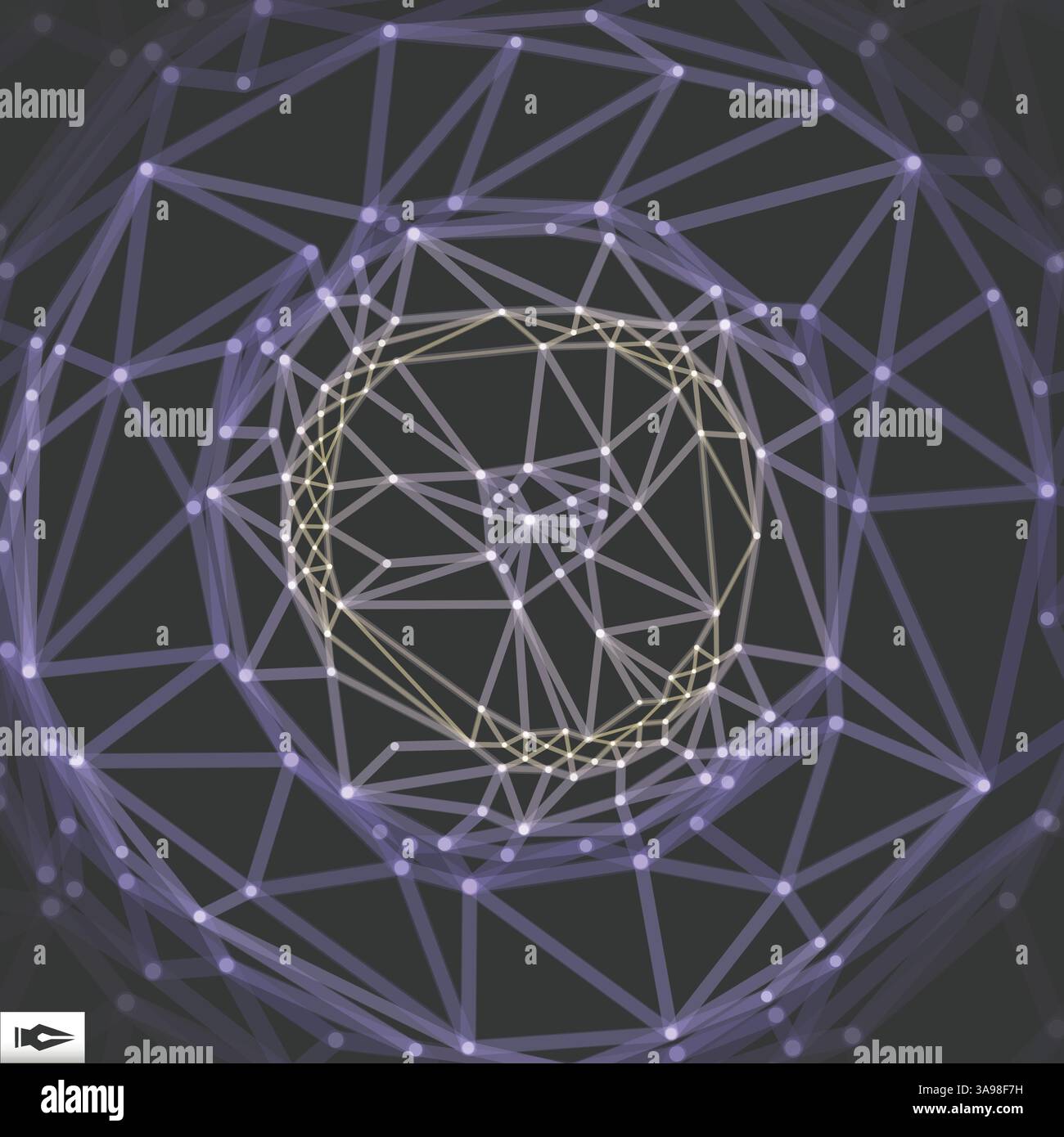 Network Abstract Background. 3d Technology Vector Illustration Stock ...